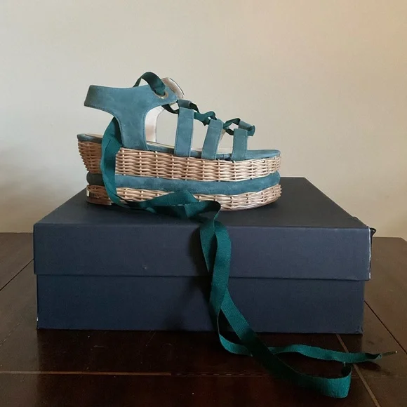 New in Box - Paloma Barcelo - Suede basket woven platform sandal - EU 39 / US 9 - Picture 5 of 7